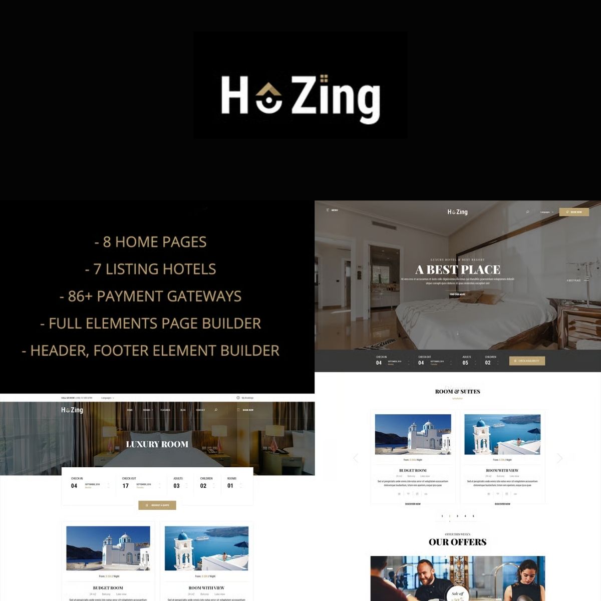 Hozing – Hotel Booking WordPress Theme