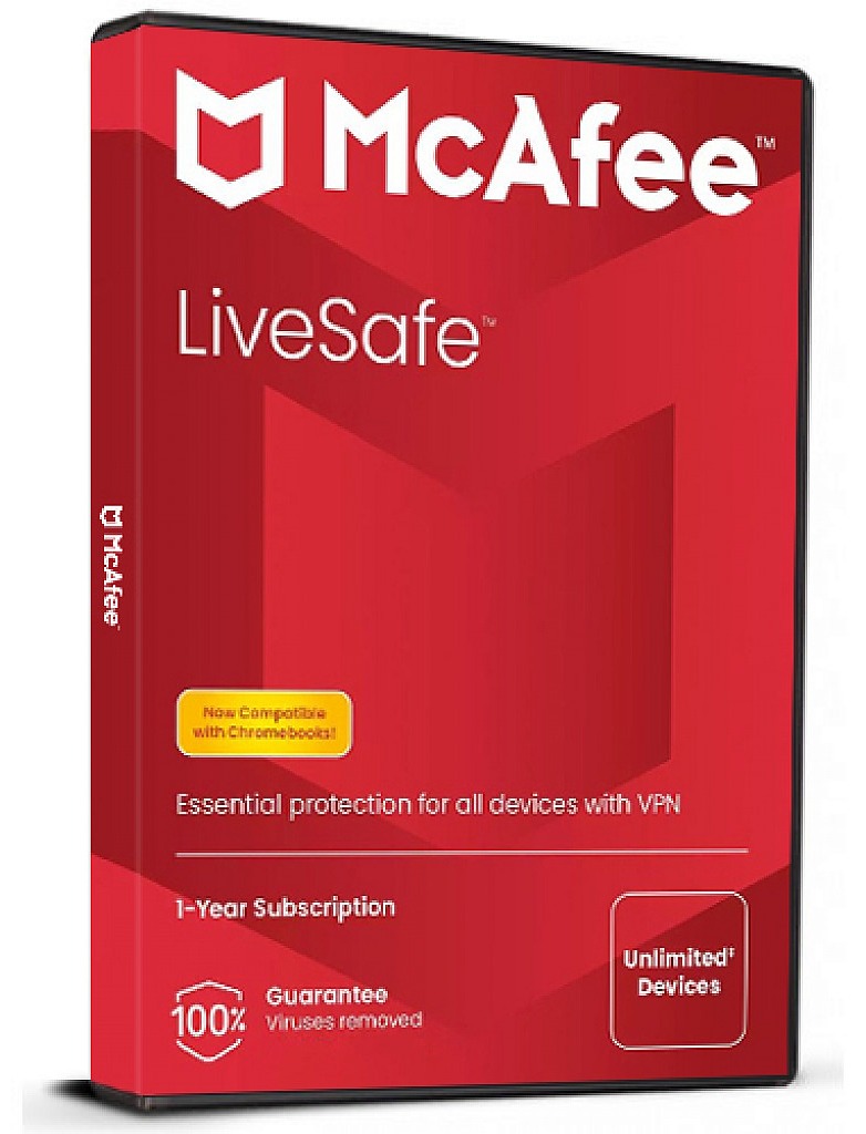 McAfee LiveSafe Unlimited Devices (1 Year / 1 Device License)