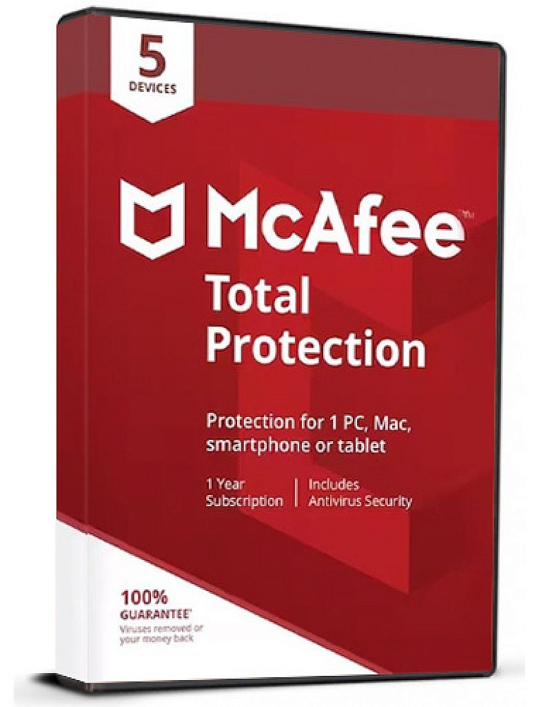 McAfee Total Protection (1 Year / 5 Devices License)