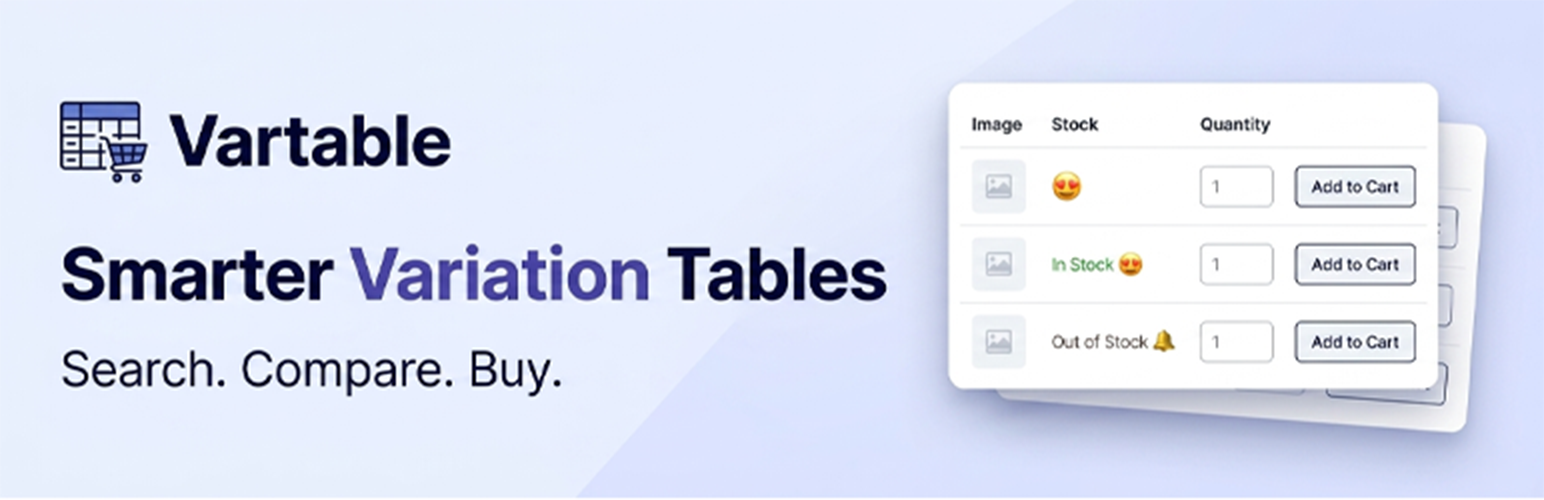 Product Variation Table Plugin